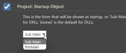 Einstellen der Startprozedur Main