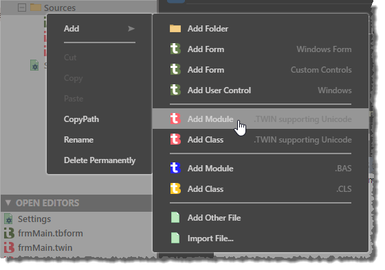Hinzufügen eines Moduls zum Projekt