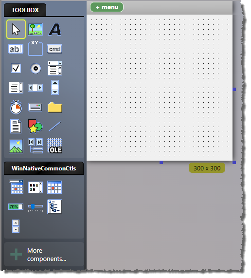 Die Toolbox mit den Steuerelementen
