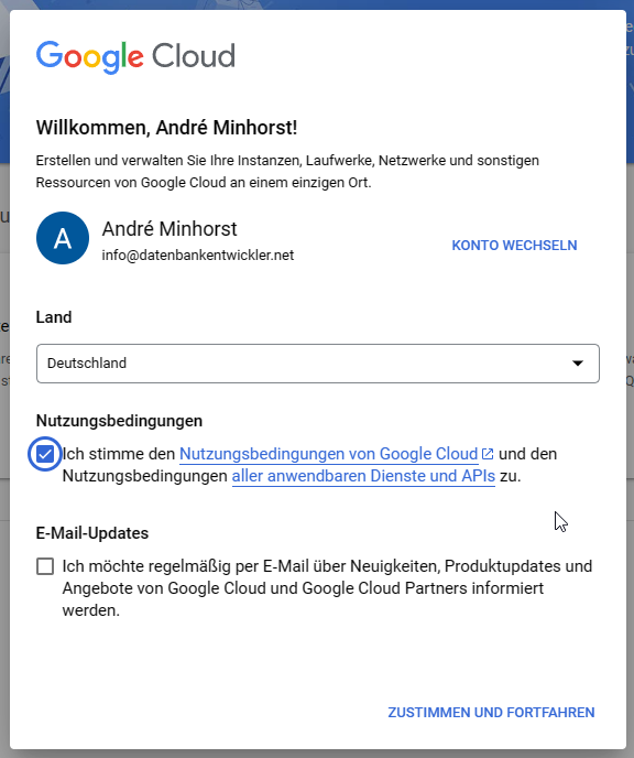 Nutzungsbedingungen akzeptieren