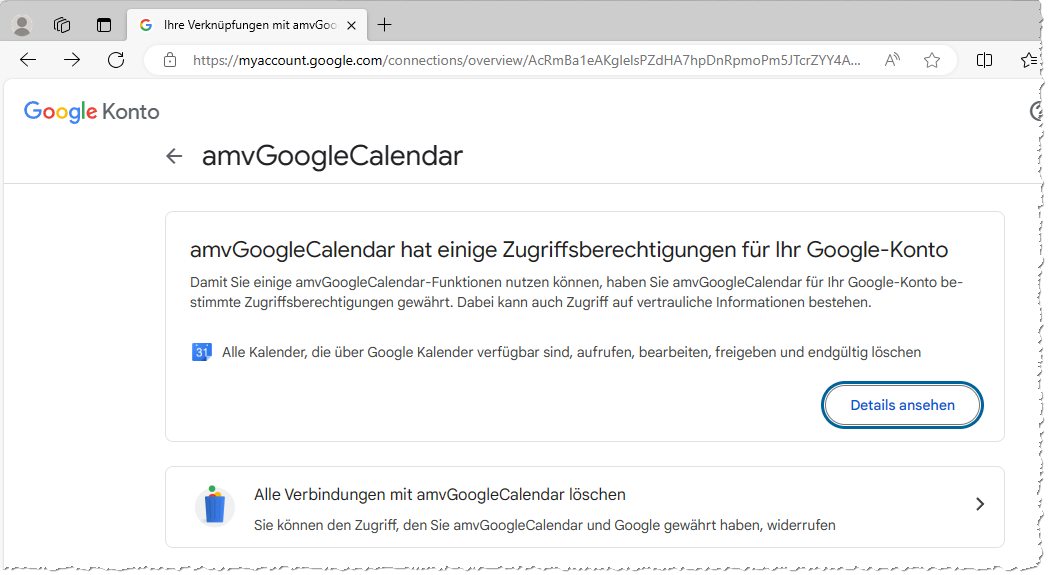 Details zur App amvGoogleCalendar