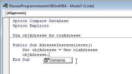 Instanziieren und Verwenden einer benutzerdefinierten Klasse