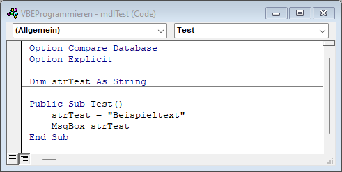 Modul mit eingefügtem Code aus einer Textdatei