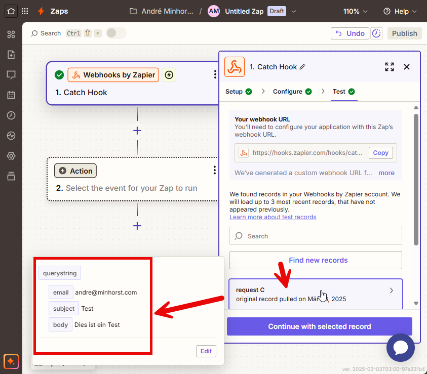 Ein Aufruf mit einem Parameter