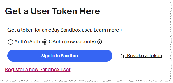 Anmeldung an der Sandbox