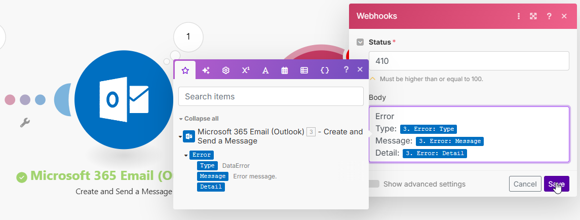 Hinzufügen einer Error-Response