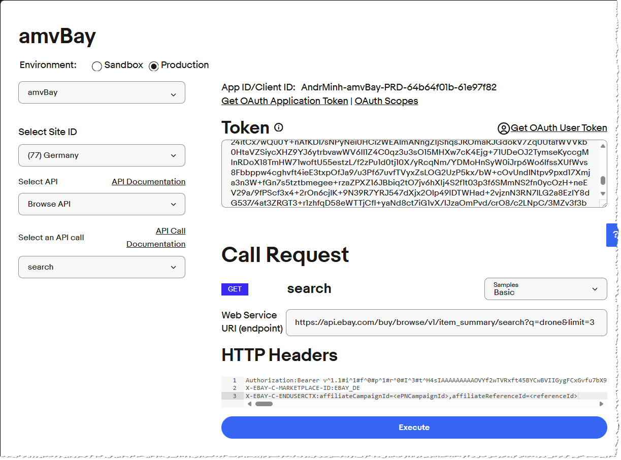 Aufrufen einer API-Funktion