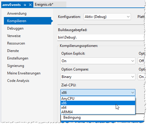 Einstellen der Ziel-Bitness