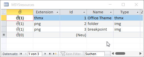 Bilder für die TreeView-Einträge aus der Tabelle MSysResources