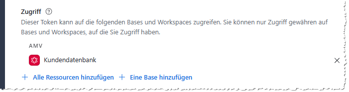 Hinzufügen der Datenbank, auf die wir zugreifen wollen